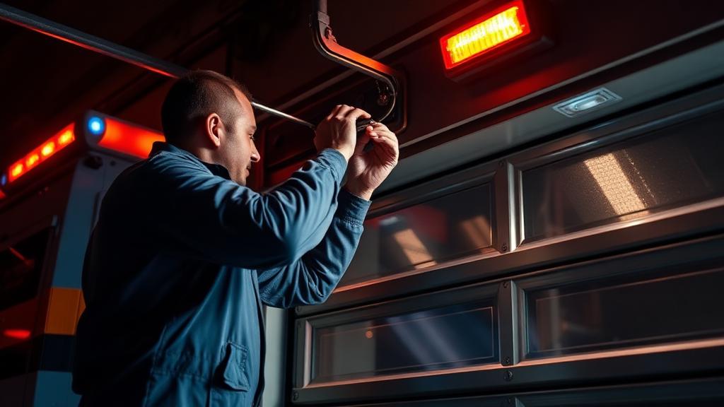 Emergency garage door repair service at night in Stafford CT - 30 minute response